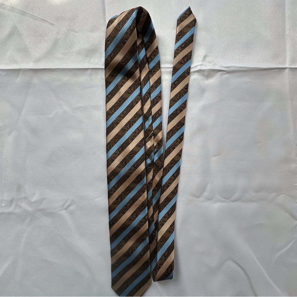 Guard Gheorghe blue & light brown striped men’s necktie